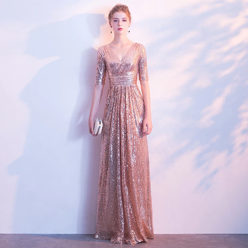 CEEWHY/длинное платье с v-образным вырезом для выпускного вечера Vestido de Festa длинное