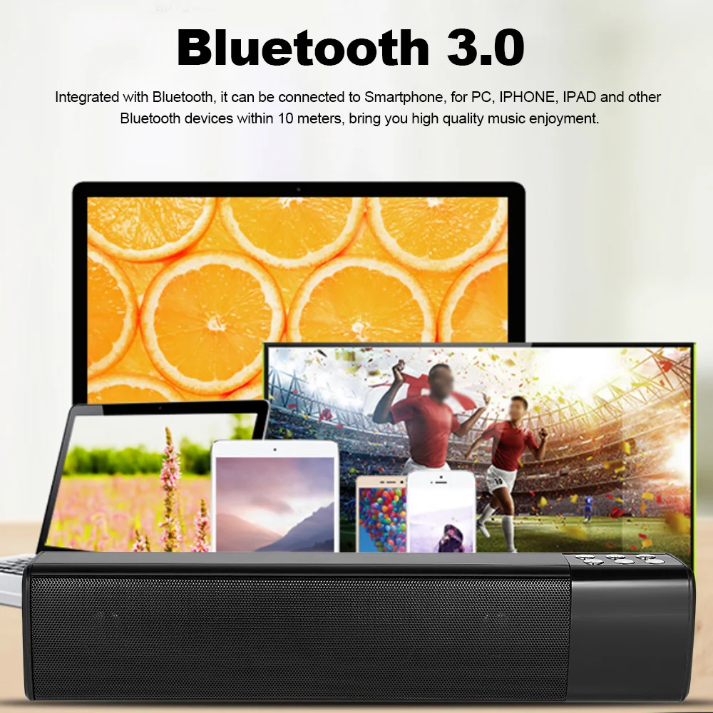 BesMoonsee Колонка 10 Вт HIFI дисплей светодиодный беспроводной бас-Колонка Bluetooth TFFM AUX
