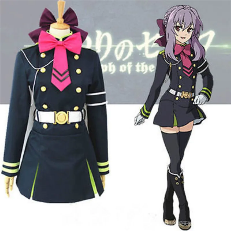 Takerlama Seraph of the End Shinoa Hiiragi военная форма Косплей Костюм Платье анимационная одежда