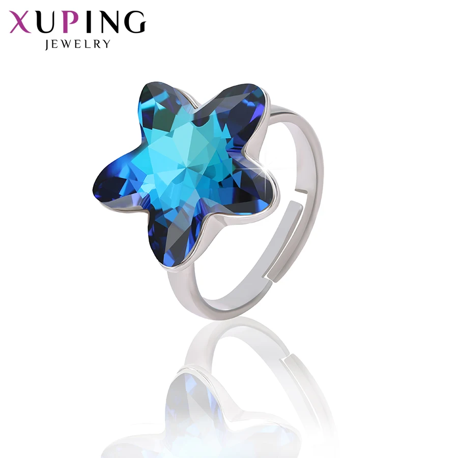 Xuping Ювелирная форма пентаграммы кольцо с изысканными кристаллами от Swarovski
