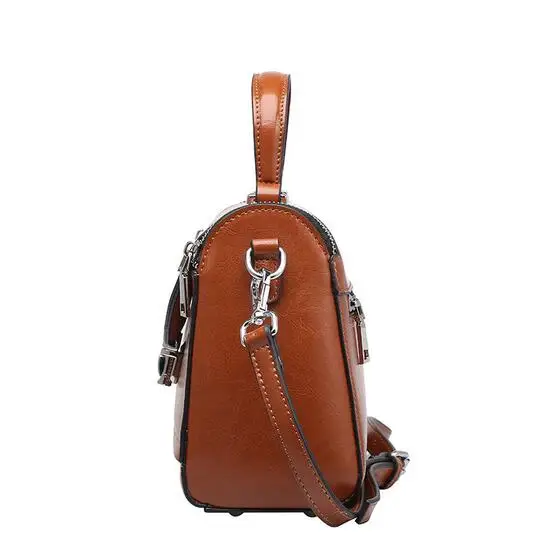 2018 Модная женская сумочка из вощеной кожи докторская сумка маленькая мессенджер