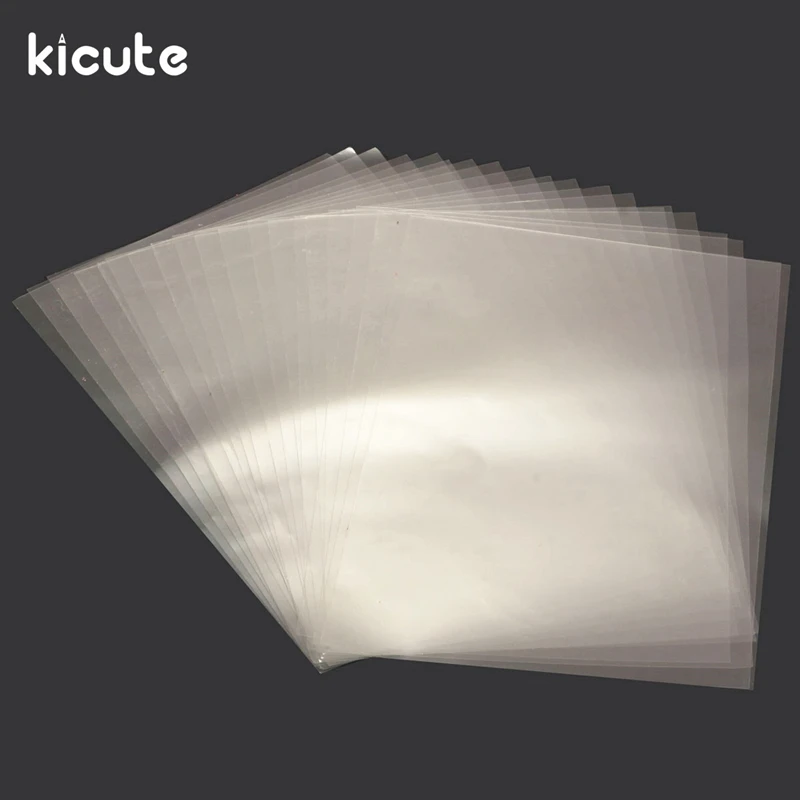Kicute 20 листов Прозрачный A4 двухсторонний клейкий лист прозрачный DIY ремесло повышенной клейкости ленты Бумага офиса и школы