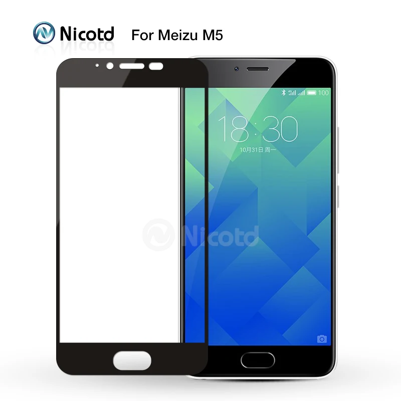 Никотд для Meizu M5C M5S цветной 2.5D полное покрытие закаленное стекло Защита экрана
