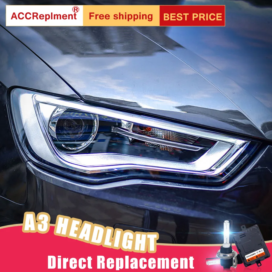 2 шт. светодиодный фары для автомобиля Audi A3 2014 2016 Автомобильные ангельские глазки