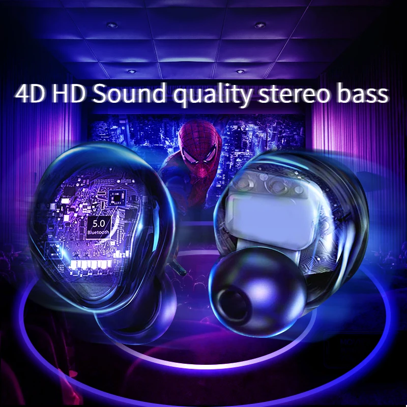 OVEVO Q65 TWS Bluetooth V5.0 наушники HiFi двойная Беспроводная 3D стерео гарнитура