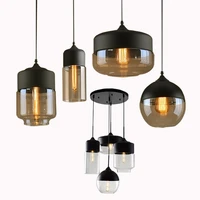 nordic industrial wind loft restaurant glass pendant lamp personality retro creative bar hanging lamps glass pendant light