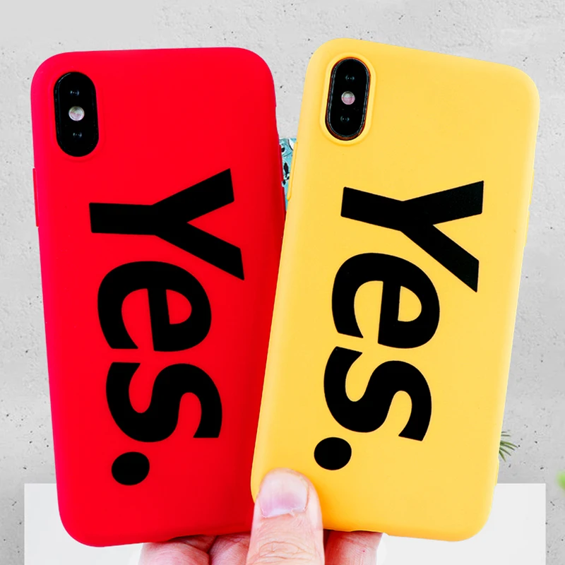 Чехол для мобильного телефона с надписью Yes iPhone X XS MAX XR 6 s 7 8 Plus Модный чехол мягкий