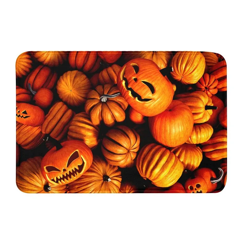 Door Mat Cool Halloween Pumpkin 3D Printing Bath Anti-Slip Washable Kitchen Bedroom Hallway Floor Doormats Rug Stair Carpets | Дом и сад