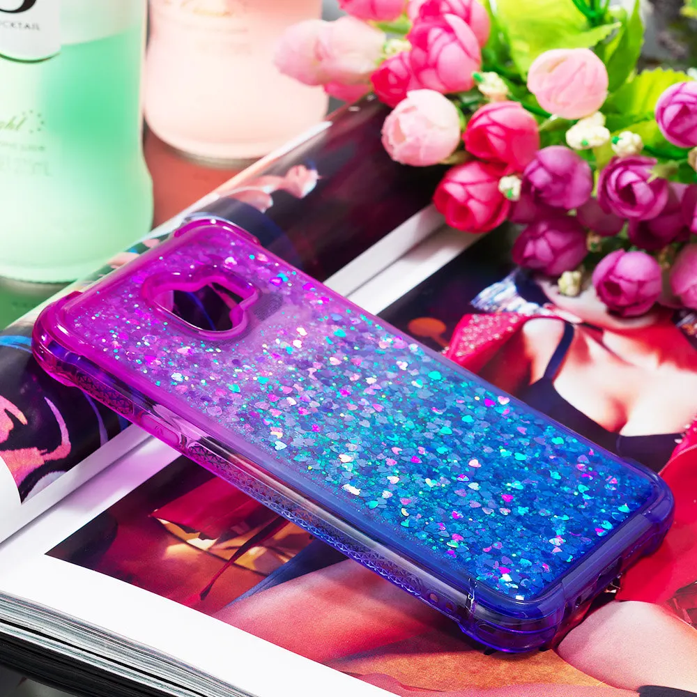 Ударопрочный чехол для Samsung Galaxy J4 J6 Plus J3 J7 2018 с блестящим зыбучим песком |