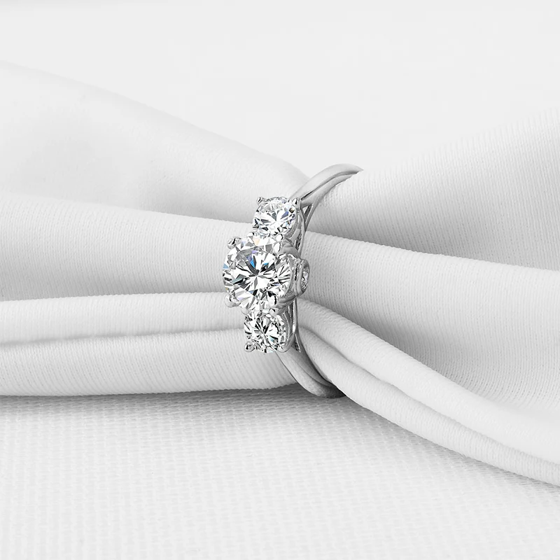 Кольцо женское из серебра 925 пробы с 3 камнями|ring wedding|ring sterlingsilver women |