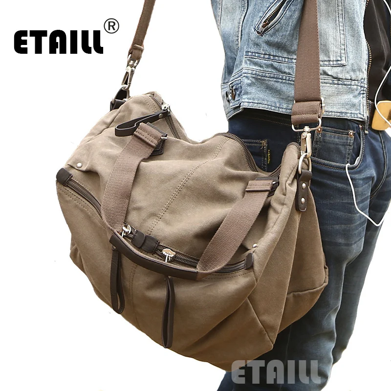 Большие холщовые сумки на плечо в повседневном стиле для женщин и мужчин класса