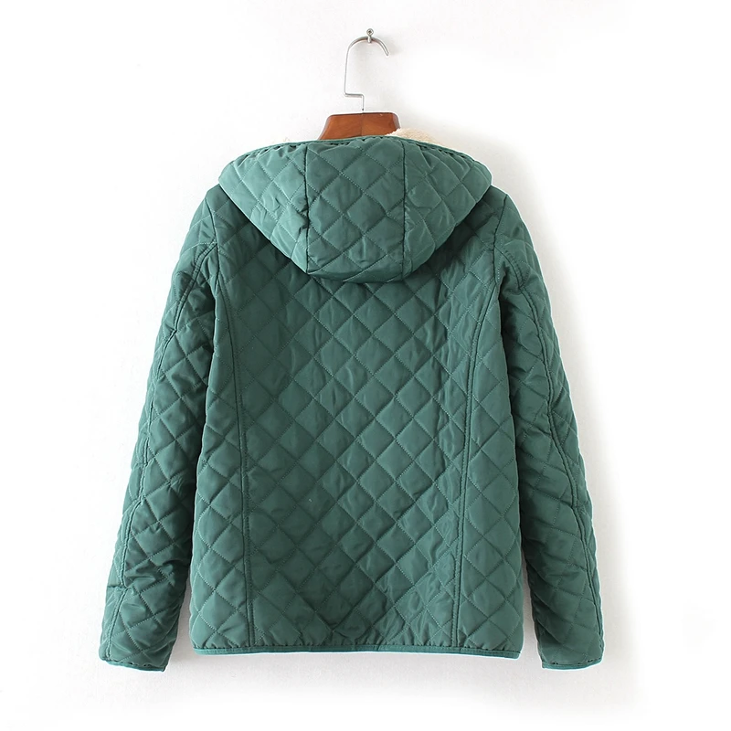 

Manubeau Winter Women Casual Plaid Down Jacket 2018 Ladies Long Sleeve Coat Keep Warm Windproof Hooded Coat Solid Outwear