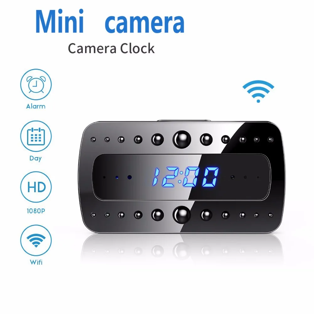 1080P Wi Fi мини камера Будильник беспроводной Няня часы P2P IP/AP безопасности ночного