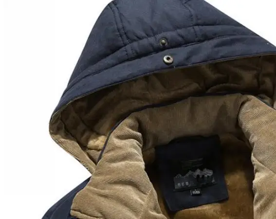 ROHOPO L to 6XL зимние парки из 100% хлопка Мужское пальто шерстяное с воротником и