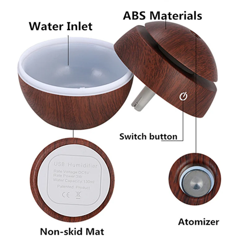 Diffuserlove 130 мл увлажнитель USB арома диффузор эфирное масло рассеиватель тумана