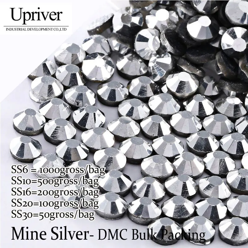 Оптовая продажа большая упаковка стекло Серый Клей SS6 SS10 SS16 SS20 SS30 Mine Серебряные
