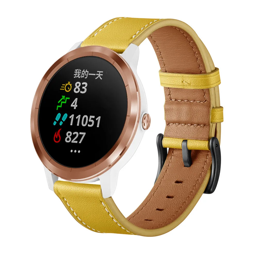 Для Garmin Vivoactive 3/Vivomove HR часы ремешок для мужчин/женщин кожаный ремешок браслет для samsung Galaxy Watch 42 мм/Active 2 1 ремень