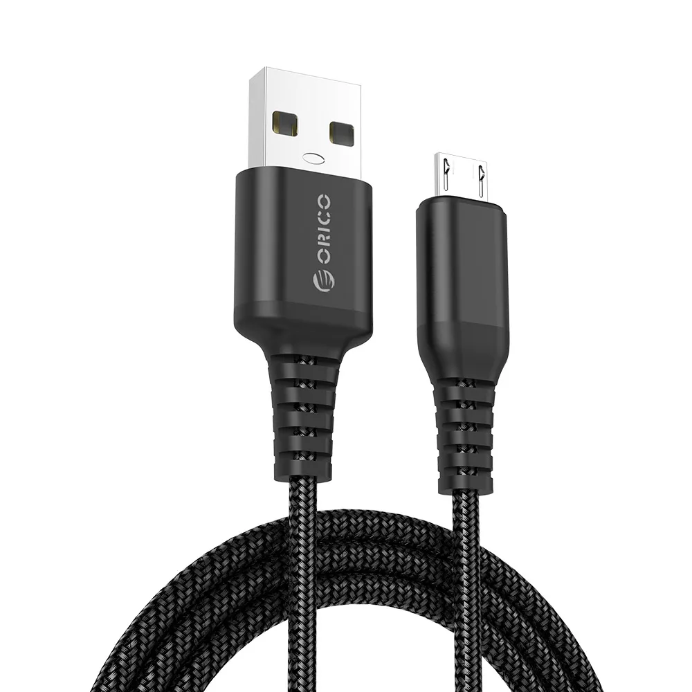 ORICO нейлоновый Micro USB кабель 1 м 3 фута 2,4 А Быстрая Зарядка Синхронизация данных USB кабель для samsung Xiaomi Android смартфон планшет зарядное устройство - Цвет: Черный