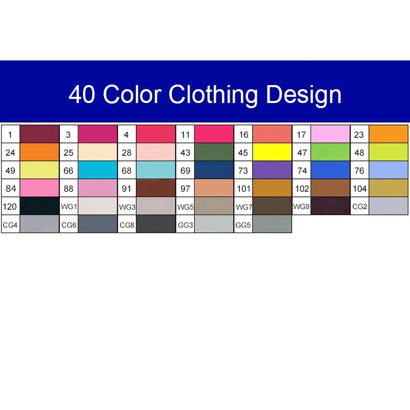40clothing-white Touchfive маркер, 168 цветов, ручка, спиртовой маркер, набор, двойная головка, художественные маркеры для рисования, модная одежда, дизайн для школьников - Цвет: 40clothing-white