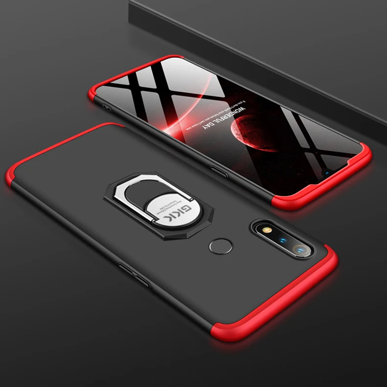 Чехол для OPPO Realme 3 Pro, роскошный защитный чехол с магнитным кольцом, ударопрочный корпус для OPPO Realme 3 Pro Coque
