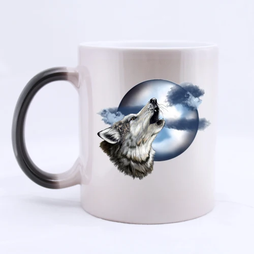 Roaring Волк и Луна специальная кружка для кофе кружки керамика меняющая цвет чашки