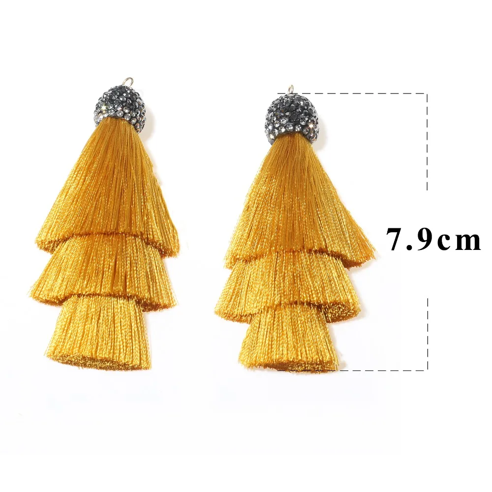 GUFEATHER L190 7.9cm jewelry accessories parts making hand made silk tassel overlapping diy | Украшения и аксессуары