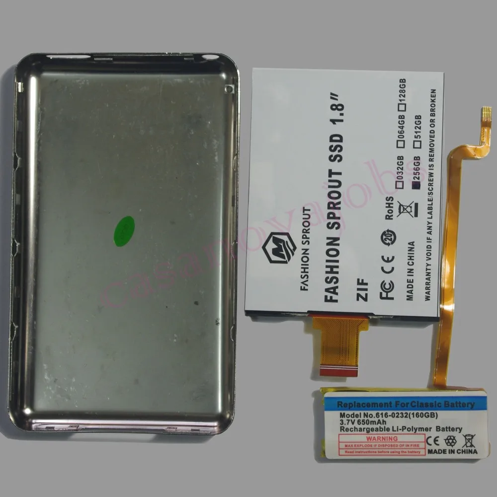 Для iPod classic 7th 256GB 1 8 &quotSSD чип с Чехол Замена батареи для MK2431GAH MK1634GAL и video|ipod classic|ipod