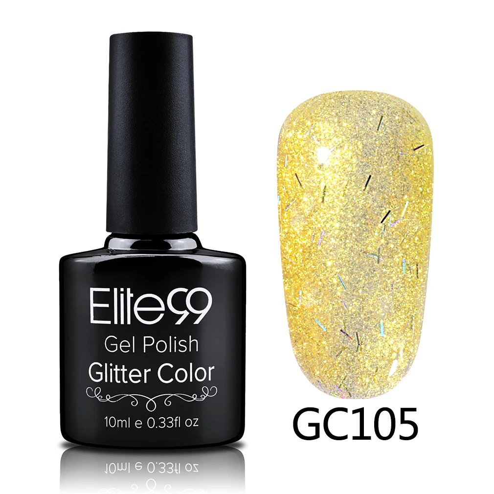 S-GC105 Elite99 10 мл Soak Off блёстки Блеск УФ гель лак Diamond для ногтей гель для ногтей с блестками красота направление Atr - Цвет: S-GC105