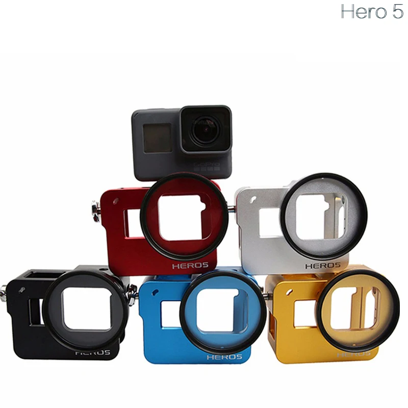 Сплав hero 5 клетка защитный корпус Чехол hero 5 металлическая рамка+ УФ-фильтр для GoPro Go Pro hero 5 hero 5 hero 6 Черная Камера