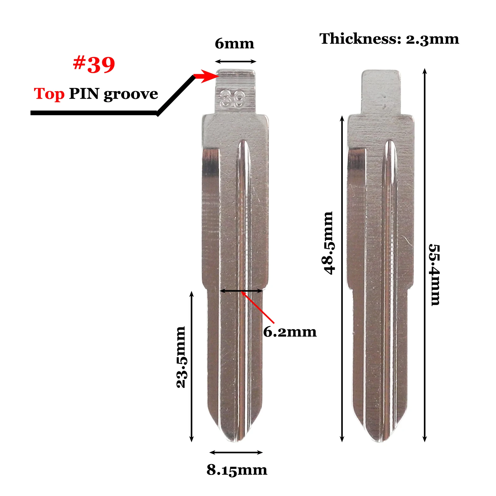 No.39 Top PIN groove Jingyuqin Флип Ключа автомобиля № 03#39 40 105 106 71# HU100 для Chevrolet Cruze SPrak Aveo Camaro Equinox Opel HU43 KD KEYDIY - Цвет: No.39 Top PIN groove