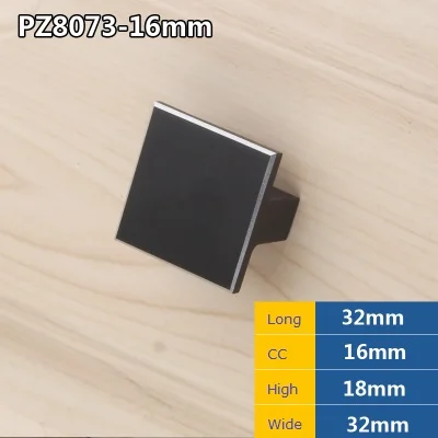 CC16L32mm Black 2 шт./лот квадратная алюминиевая мебельная Натяжная Рукоятка Ручка для шкафа мебель T дизайн лаконичный - Цвет: CC16L32mm Black