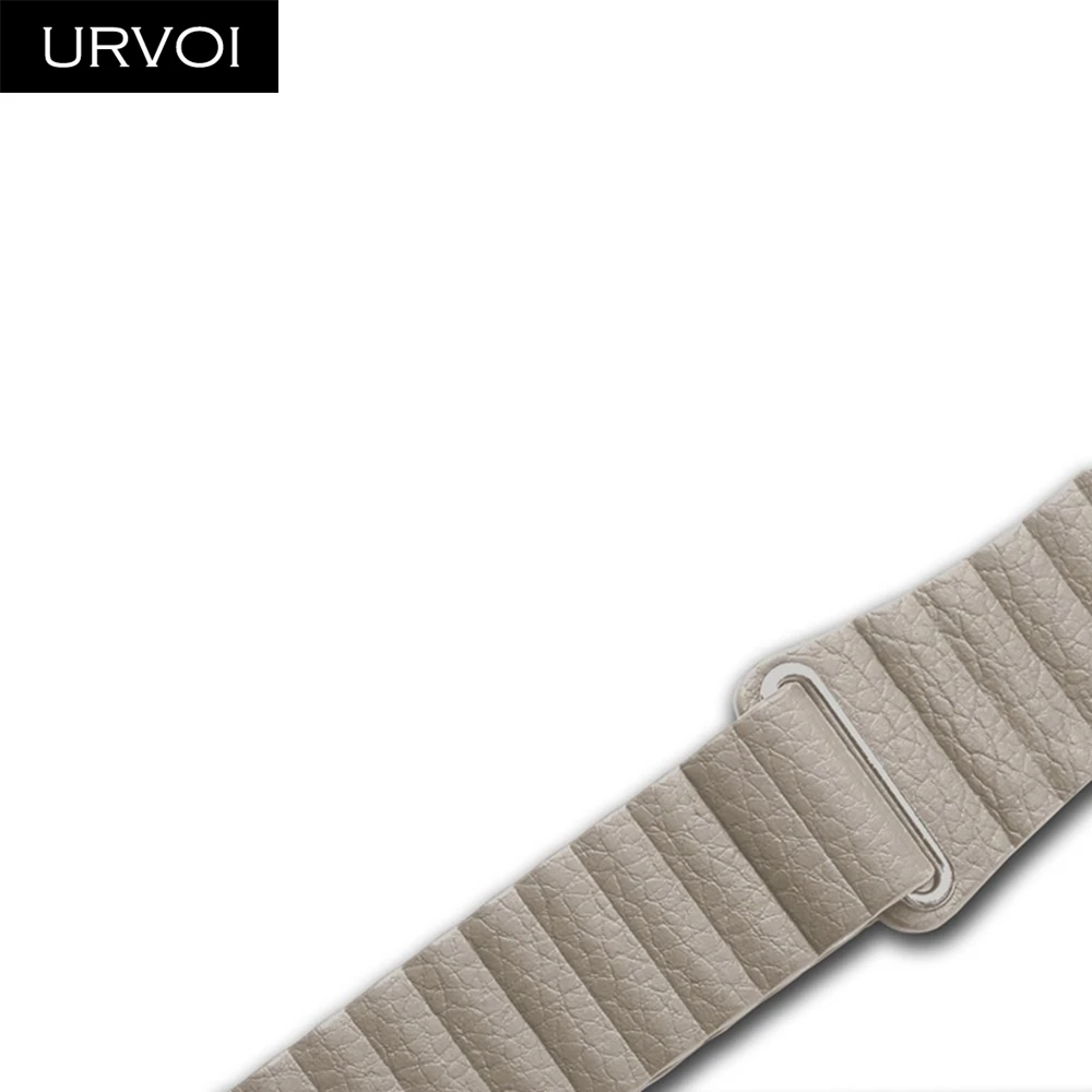Кожаный ремешок URVOI для apple watch series 5 4 3 2 1 ремешок для iwatch кожаный ремешок пряжка с магнитом удобная мягкая Новинка - Цвет ремешка: Beige