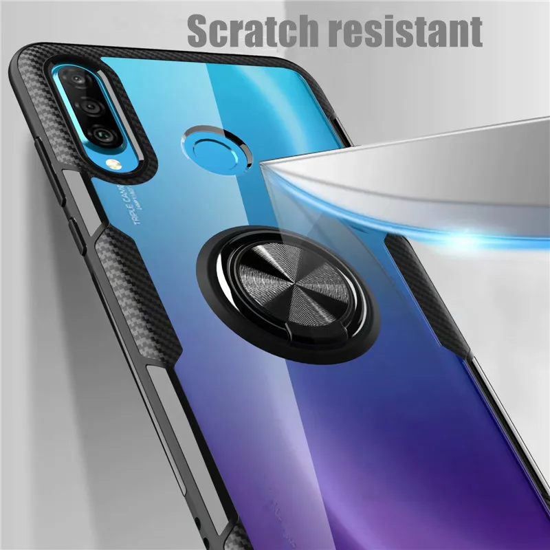 Tempered Glass Case For Samsung A50 A10 A20 A30 A40 S M10 M20 M30 Note 10 Pro A70 Finger Ring Transparent Shockproof Cover | Мобильные