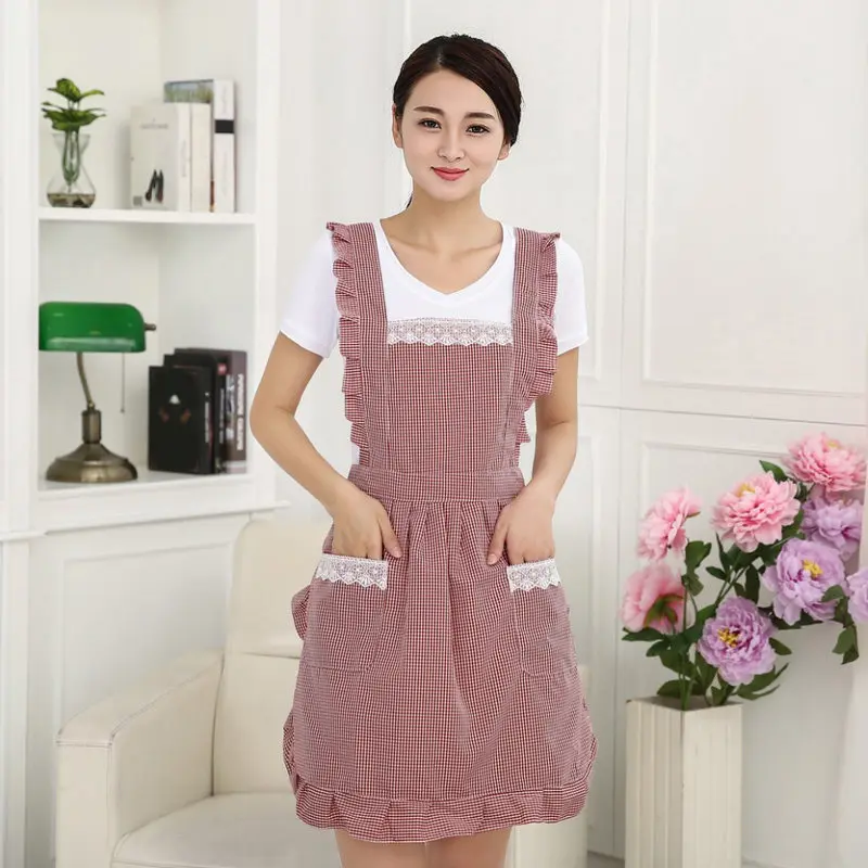 

Fashion Female Adult Women Waterproof Kitchen Anti-oil Apron Cooking Barking Nail Milk Tea Coffee Shop Salon Work Clothes