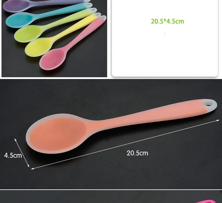Tableware Spoons Creative Silicone Mini Spoons High Temperature Resistant Silicone Spoons Safety silica Gel