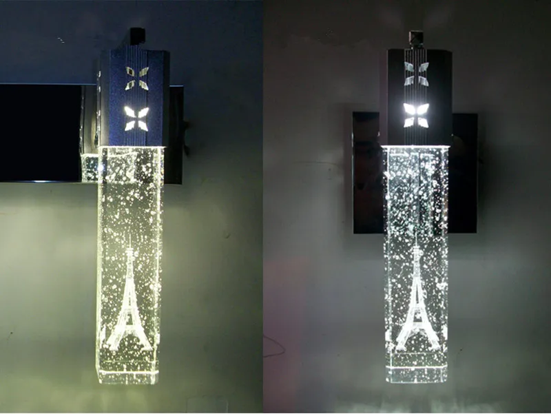 

Simple LED Crystal Wall Lamps Bubble Crystal Column Bedside Light Living Room Bathroom Mirror Light Fixture