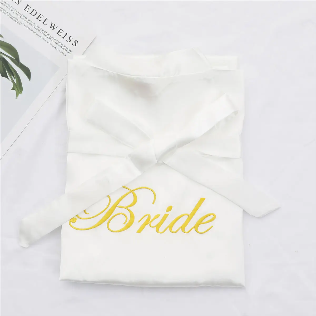 Халат женский свадебный с вышивкой белый халат кимоно для невесты юката ночная