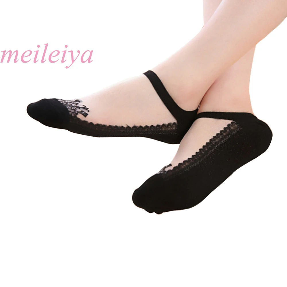 MEILEIYA/10 пар/упак. тонкие хлопковые женские кружевные короткие носки нескользящие
