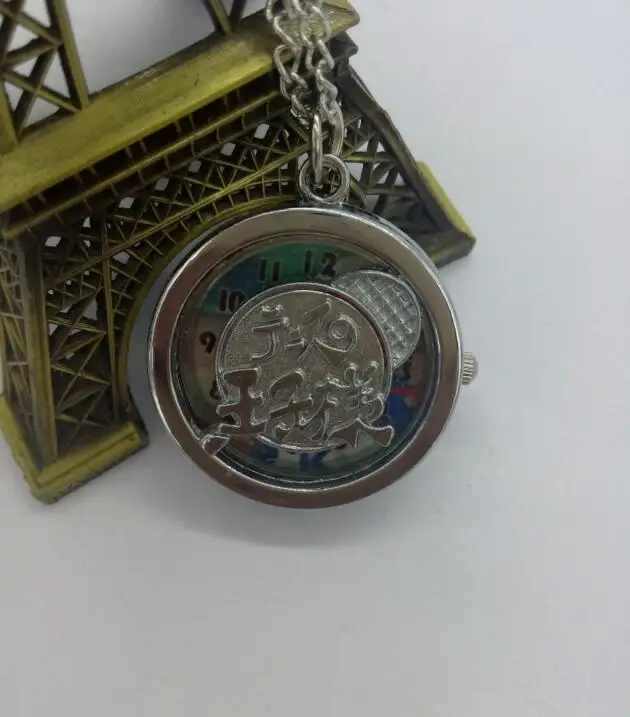 

New Fashion quartz Animation cartoon Tennis racket pattern pendant Necklace pocket watches