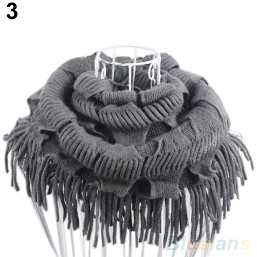 Горячие Для женщин теплые Вязание шерсть 2 Круг Кабель Вязать Клобук Средства