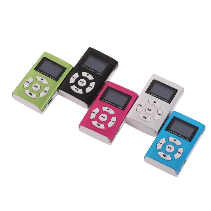 Стильный дизайн спортивный мини Mp3 USB Клип MP3-плеер ЖК-экран Поддержка SD TF карта Micro5 цветов