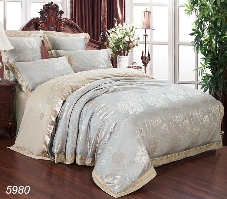 Европа шелковое постельное белье Комплекты цвет ГОЛУБОЙ 4 шт. Тенсел шелк