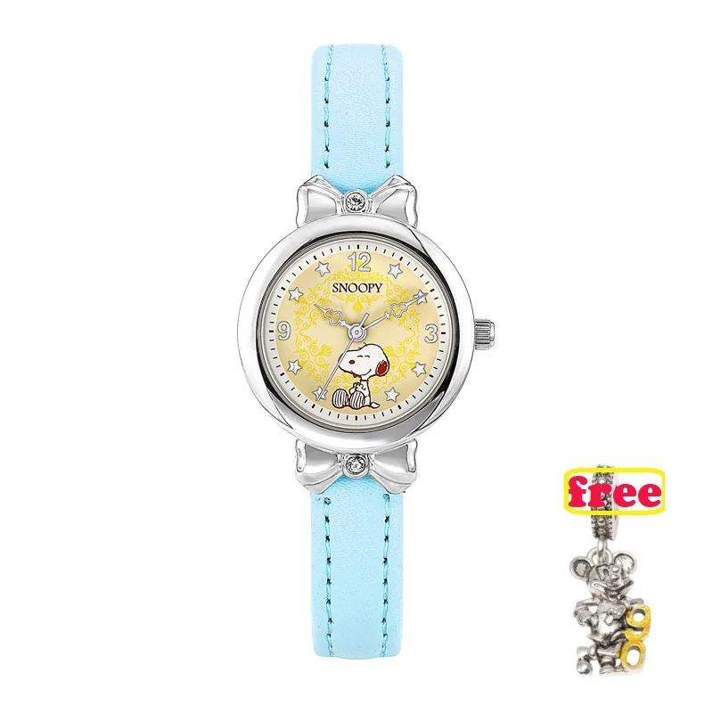 Топ бренд SNOOPY Новинка relojes мультфильм детские часы модные детские милые кварцевые часы из искусственной кожи для девочек relogio feminino SNW748 - Цвет: blue