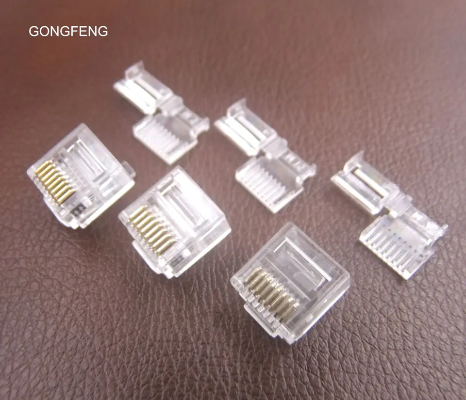 100 шт. новый разъем RJ45 8P8C короткий корпус два стиля шесть видов кристаллов головка