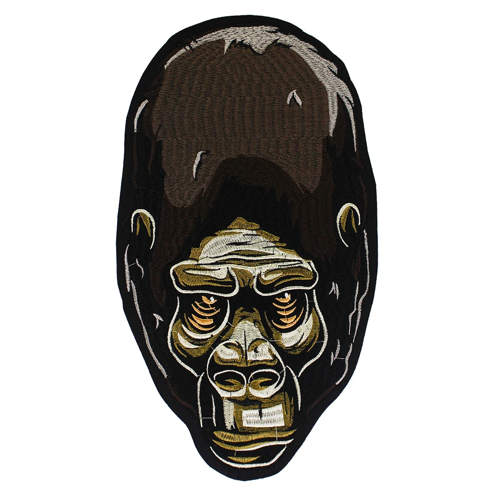 2pc Big Crown Monkey Embroidered Gorilla Patch Iron on Patches Motorcycle Punk Jacket Charm Badge Stickers Applique TH1679 | Дом и сад