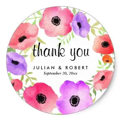 

Классическая круглая наклейка с цветочным рисунком, 1,5 дюйма