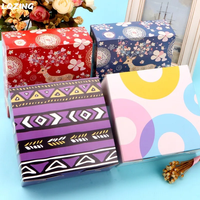 Новый стиль цветной квадратный бумажный органайзер для косметики mooncake/коробка