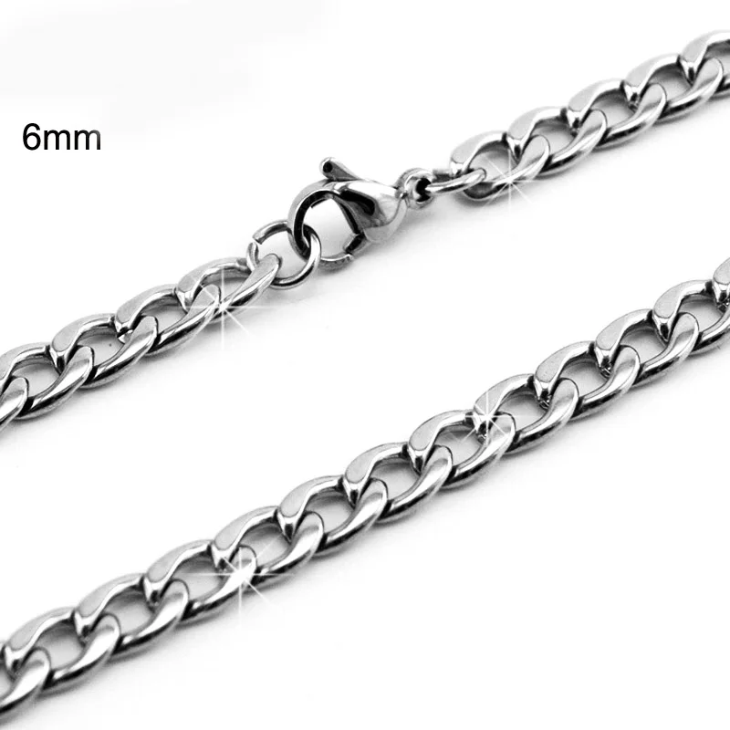 Мужское ожерелье кубинские цепи с бордюром из Майами 6 мм ширина толстая цепочка 1