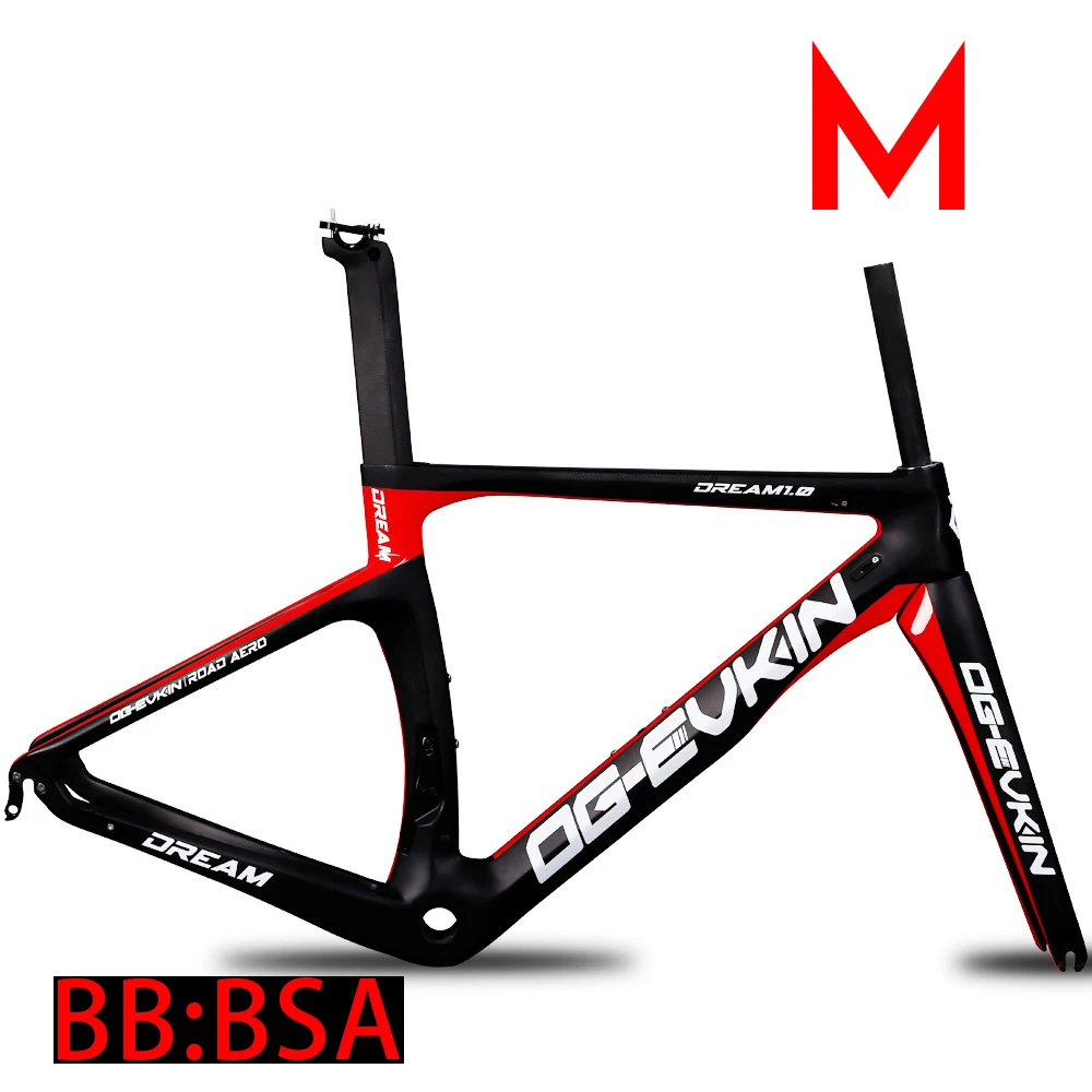 M BSA UD RED T1000 углеродный шоссейный велосипед кадр UD BSA велосипедная углеродная рама дорожного движения Di2 и механизм XXS XS S M L комплект 1-1/8» 1-1/" OG-EVKIN - Цвет: M BSA UD RED