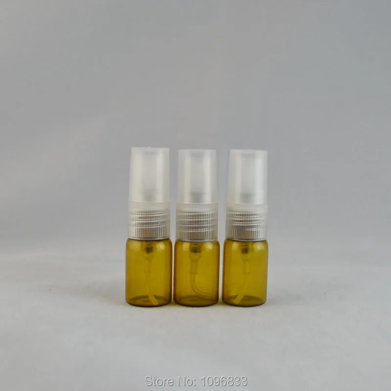 Коричневая бутылка распылитель 3 мл стеклянная с распылителем тумана флакон